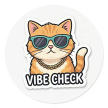 Autocollant de vérification de l'ambiance de chat 
