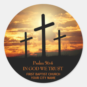 Autocollant de verset biblique Trois Croix
