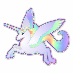 Autocollant de vinyle d'Alicorn d'arc-en-ciel