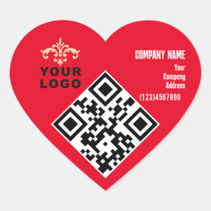 Autocollant de voeux Red Heart Business Valentine