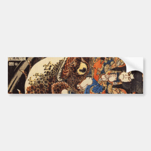 Autocollant De Voiture 侍 と 化 蛙, 国 芳 Samurai et Grenouille géante, Kuniyos