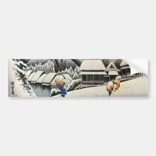 Autocollant De Voiture 夜の雪景色, 広重 Night Snow Scene, Hiroshige