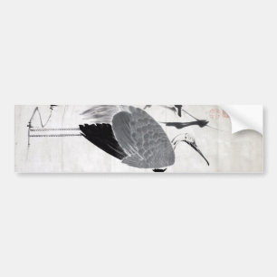 Autocollant De Voiture 鶴 図, 若 冲 Crane, Jakuchu, Japon Art