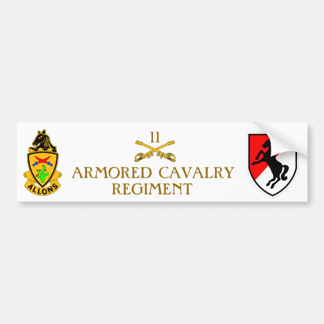 Autocollant De Voiture 11e RÉGIMENT DE CAVALERIE ARMÉE (Devant)