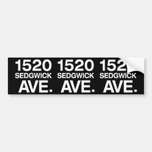 AUTOCOLLANT DE VOITURE 1520 SEDGWICK AVE.
