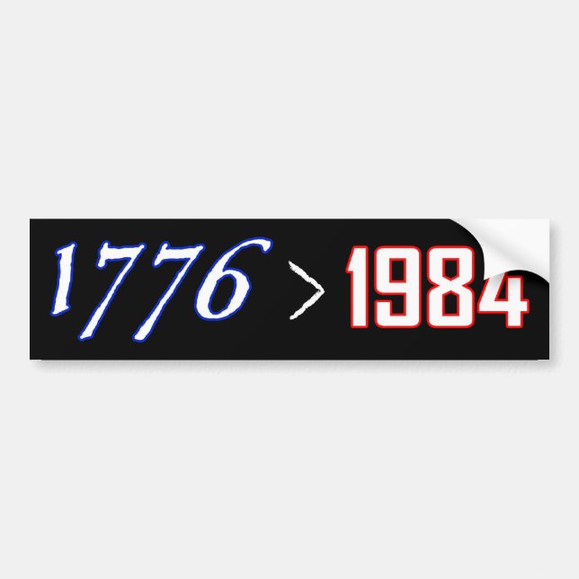 Autocollant De Voiture 1776 est plus grand que 1984 (Devant)
