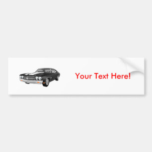 Autocollant De Voiture 1970 Chevelle SS: Black Finish: