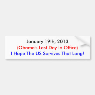 Autocollant De Voiture 19 janvier 2013, le jour passé d'Obama