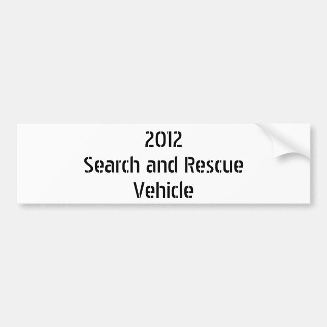Autocollant De Voiture 2012Search et RescueVehicle (Devant)
