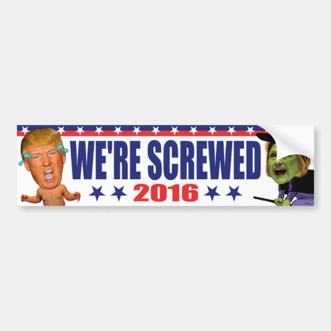 Autocollant De Voiture 2016 - Anti Trump Hillary Clinton (Devant)