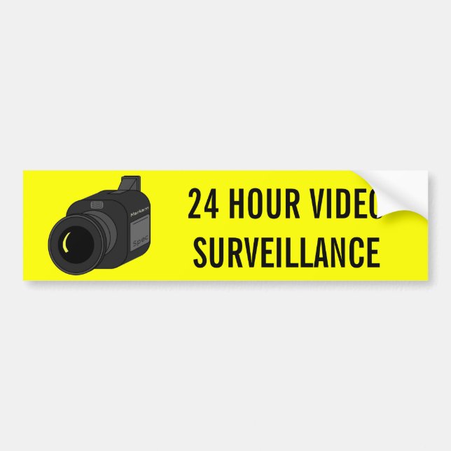 AUTOCOLLANT DE VOITURE 24 APPAREILS-PHOTO DE VIDÉOSURVEILLANCE D'HEURE (Devant)