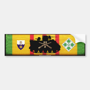 Autocollant De Voiture 2/22nd FNI, 4ème voie et insignes VSM de division