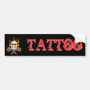 Autocollant De Voiture 318 Tatouage crâne flamboyant