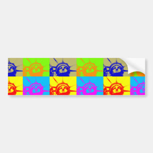 Autocollant De Voiture 4 Couleur Pop Art Lady Liberty