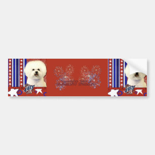 Autocollant De Voiture 4 juillet pétard - Bichon Frise