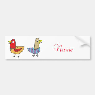 Autocollant De Voiture 4 Oiseaux amusants Thunder_Cove