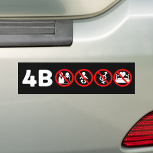 Autocollant De Voiture 4B Mouvement féministe