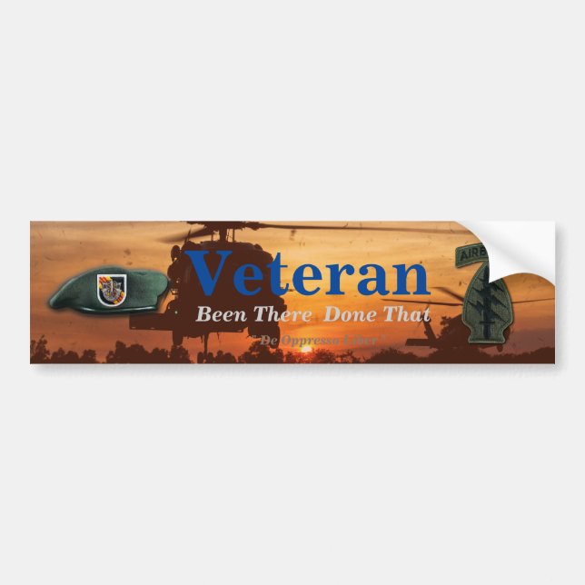 Autocollant De Voiture 5e forces spéciales berets verts Vietnam vétérans  (Devant)