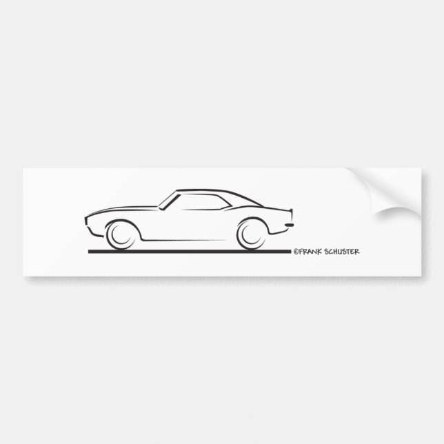 Autocollant De Voiture 68 Camaro Hard Top BLK (Devant)