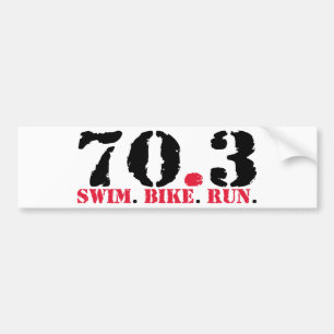 Autocollant De Voiture 70,3 Course de vélo de bain