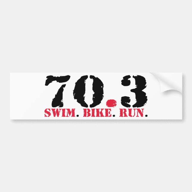 Autocollant De Voiture 70,3 Course de vélo de bain (Devant)