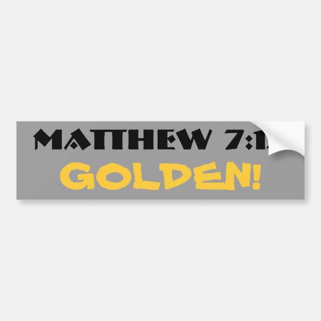 Autocollant De Voiture 7h12 de Matthew d'or ! (règle) (Devant)