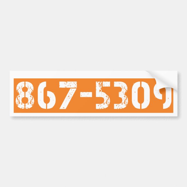 AUTOCOLLANT DE VOITURE 867-5309 (Devant)