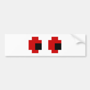 Autocollant De Voiture 8 bits Éffrayants yeux rouges