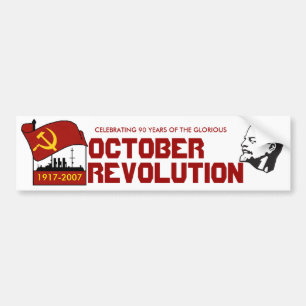 AUTOCOLLANT DE VOITURE 90 ANS DE RÉVOLUTION D'OCTOBRE