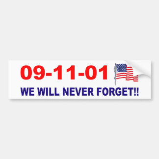 Autocollant De Voiture 911 Nous n'oublierons jamais Bumper Sticker