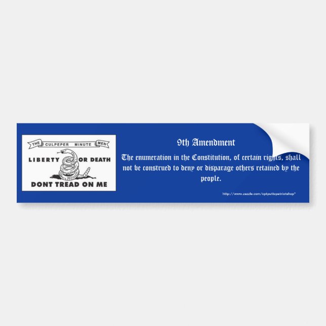 Autocollant De Voiture 9ème Amendement (Devant)