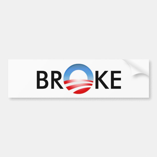 AUTOCOLLANT DE VOITURE A CASSÉ OBAMA (Devant)
