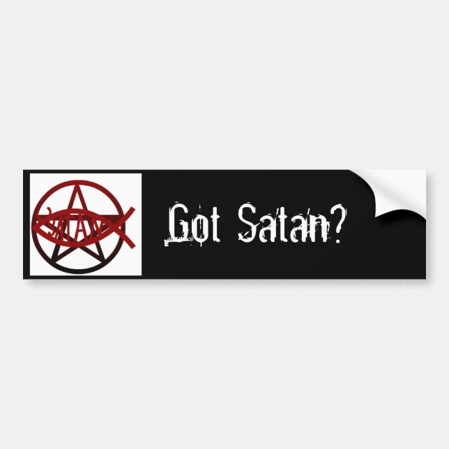 Autocollant De Voiture "A obtenu Satan ? " (Devant)