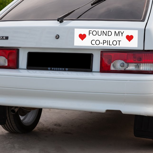 Autocollant De Voiture 'A Trouvé Mon Co-Pilote', Drôle Mignon Aviateur Co (Créateur téléchargé)