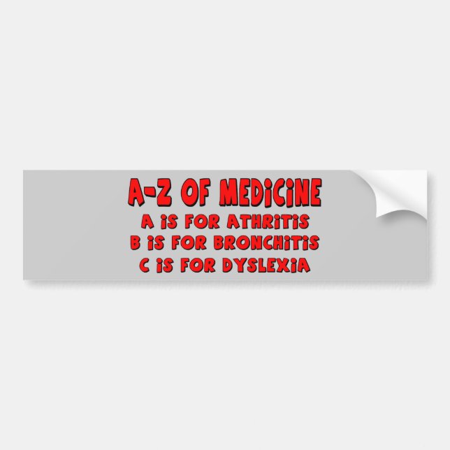 Autocollant De Voiture A-Z de dyslexie (Devant)