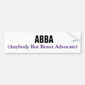 Autocollant De Voiture ABBA, (avocat de quiconque mais de boxeur)
