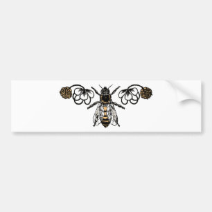 Autocollant De Voiture abeille avec le trèfle