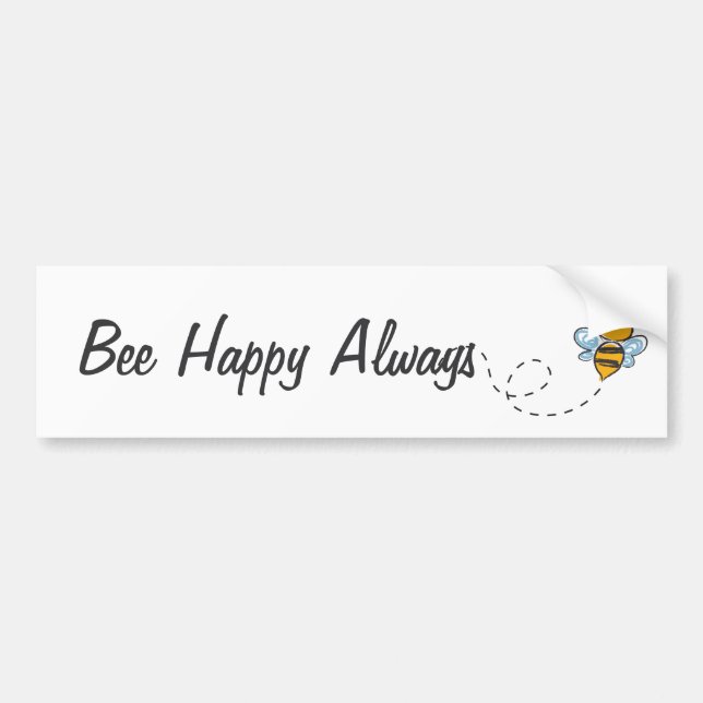 Autocollant De Voiture Abeille toujours heureuse (Devant)