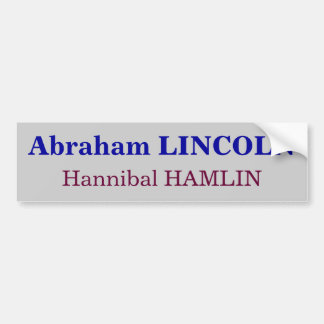 Autocollant De Voiture Abraham Lincoln, Hannibal Hamlin
