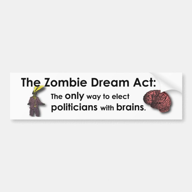 Autocollant De Voiture Acte de rêve de zombi (Devant)