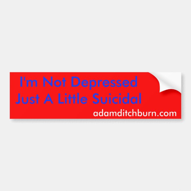 Autocollant De Voiture adamditchburn.com, je ne suis pas DepressedJust (Devant)