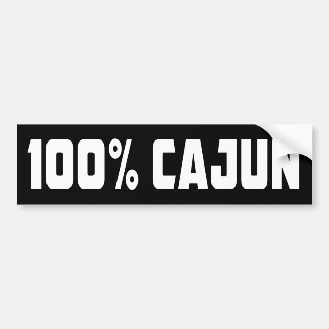 Autocollant De Voiture Adhésif pour pare-chocs 100% de Cajun (Devant)