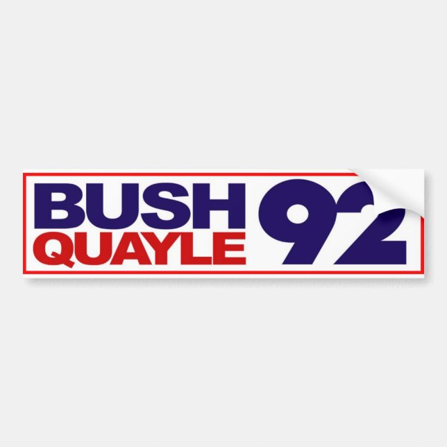 Autocollant De Voiture Adhésif pour pare-chocs 1992 de Bush Quayle (Devant)