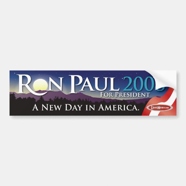 Autocollant De Voiture Adhésif pour pare-chocs 2008 de Ron Paul (Devant)
