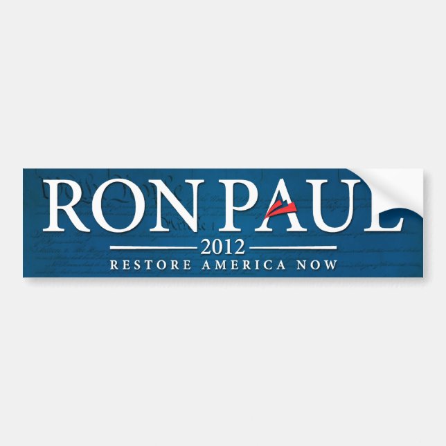 Autocollant De Voiture Adhésif pour pare-chocs 2012 de Ron Paul (Devant)