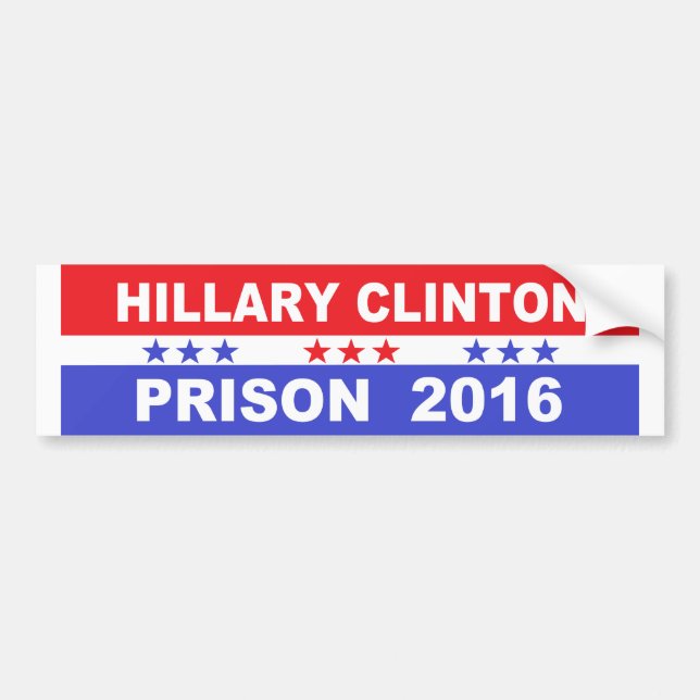 Autocollant De Voiture Adhésif pour pare-chocs 2016 de prison de Hillary (Devant)