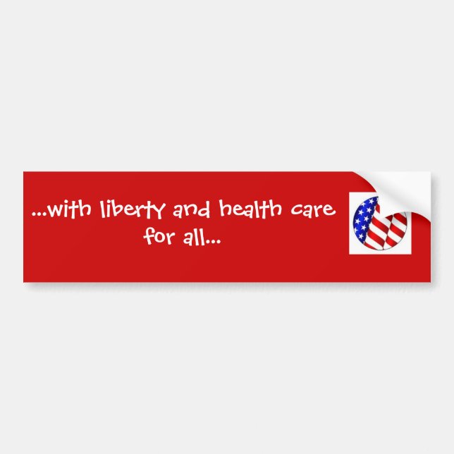 AUTOCOLLANT DE VOITURE ADHÉSIF POUR PARE-CHOCS - AVEC LIBERTY/HEALTHCARE (Devant)