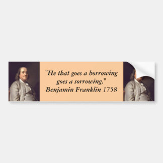 Autocollant De Voiture Adhésif pour pare-chocs : Benjamin Franklin sur la