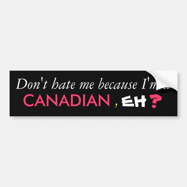 Autocollant De Voiture Adhésif pour pare-chocs CANADIEN (Devant)