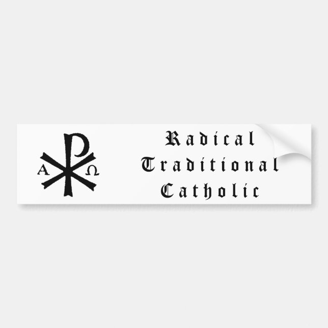 Autocollant De Voiture Adhésif pour pare-chocs catholique traditionnel (Devant)